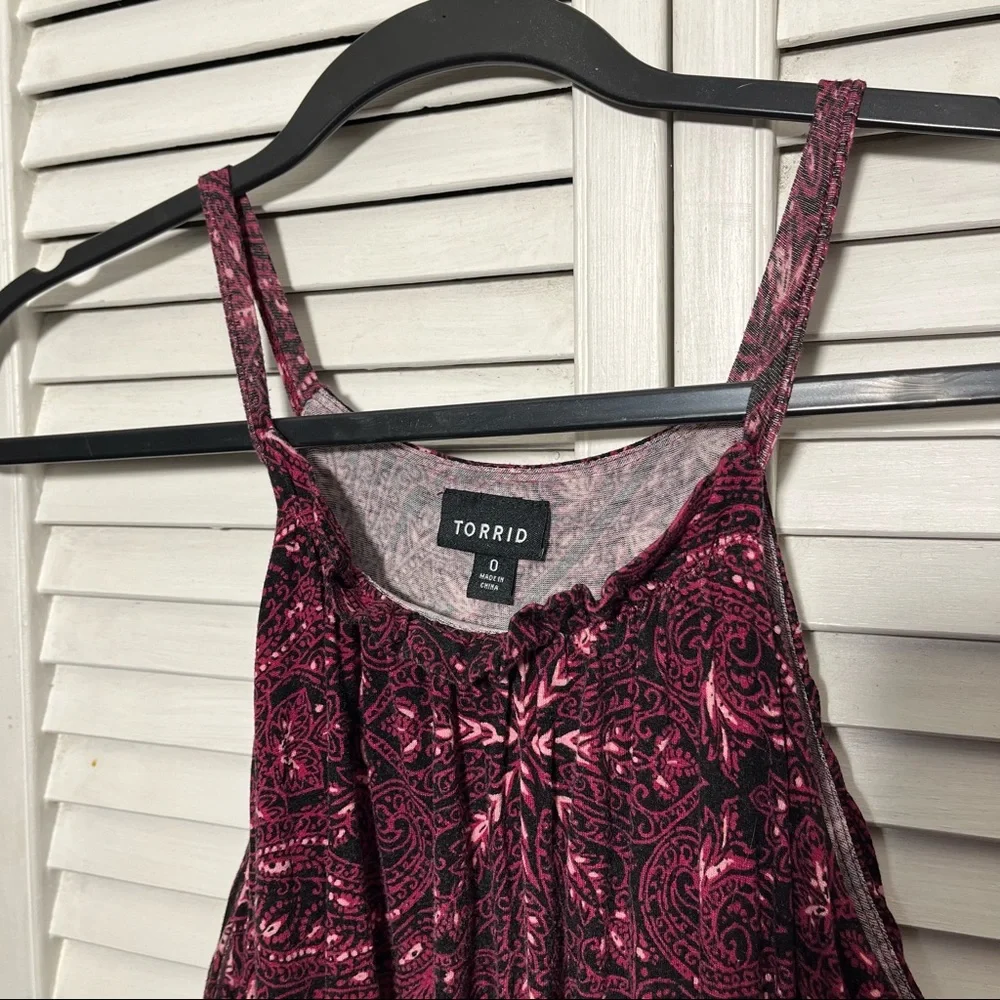 πHPπ Torrid Drape Top Halter Neck Burgundy Maxi Dress, Size 0 - Picture 8 of 14